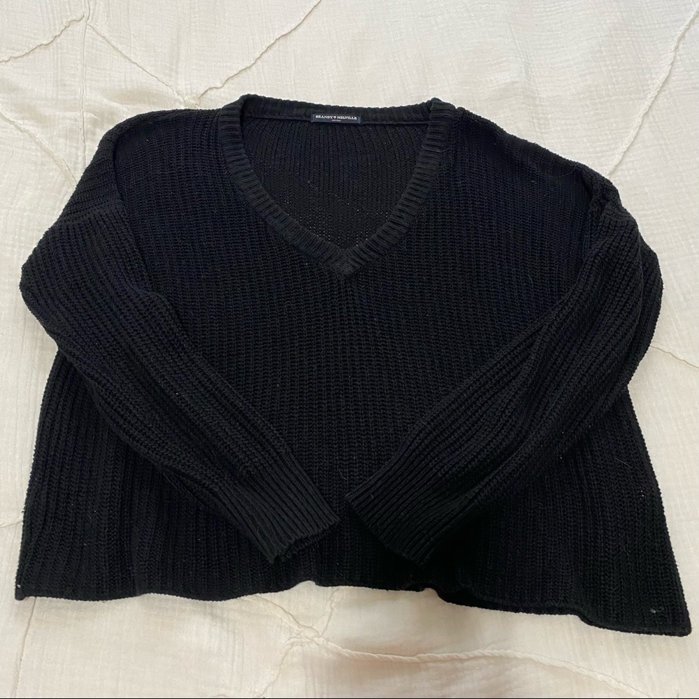 Brandt Melville Black Cropped Sweater